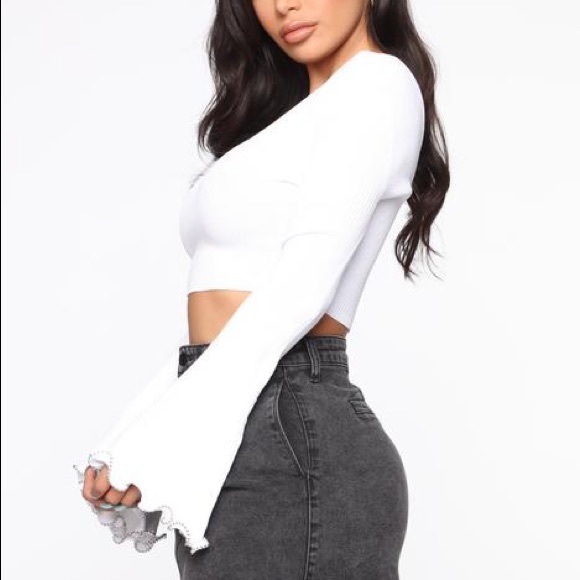 White Long Sleeve Sweater - Picture 2 of 2